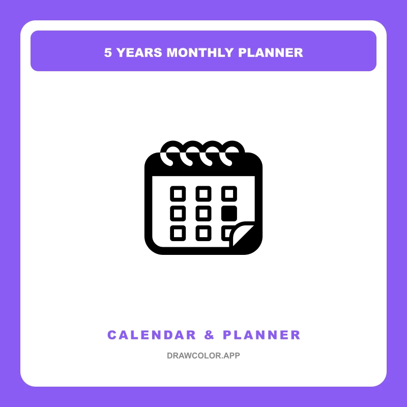 5 Years Monthly Planner Planner Template - Free PDF Printable