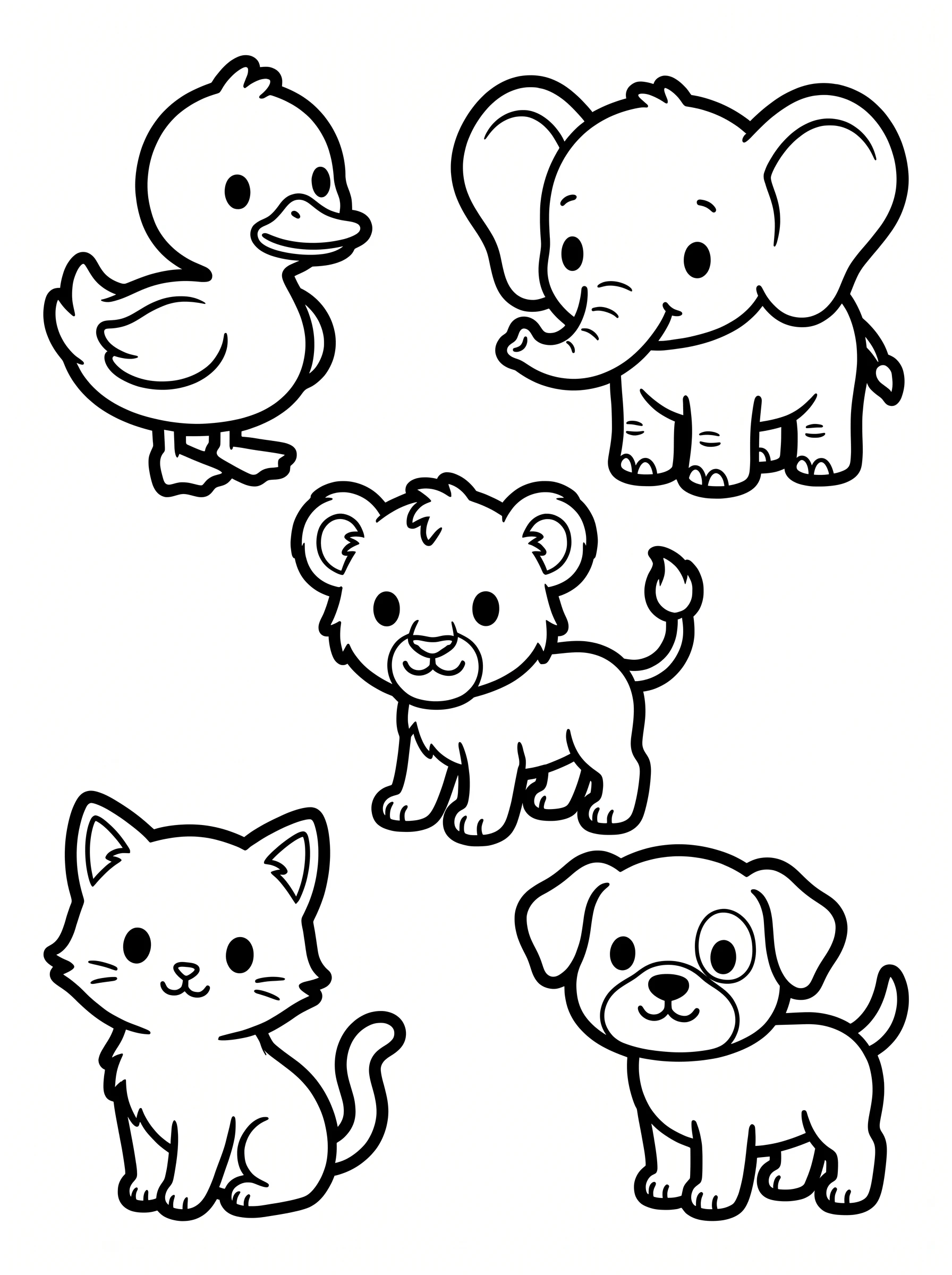 Baby Animals Coloring Page