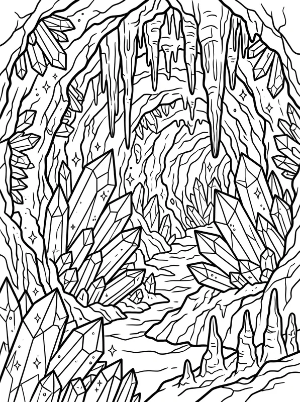 crystal cave coloring page