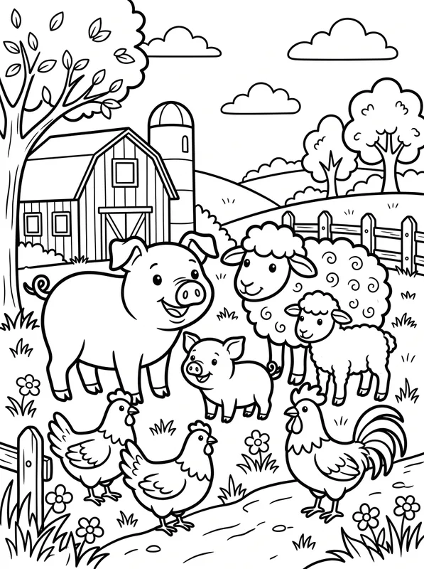 farm animals coloring page