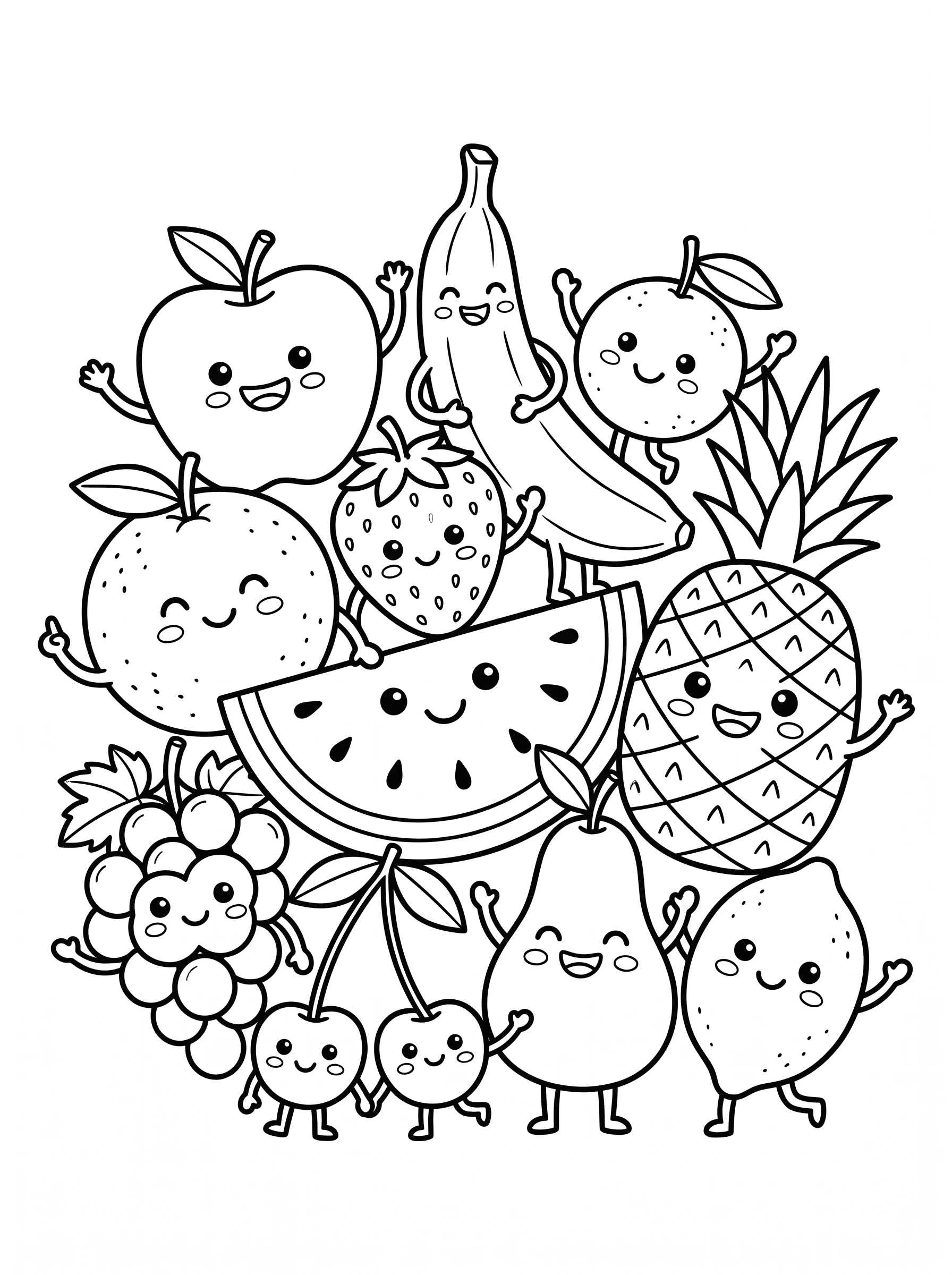 Fruit Arrangement Coloring Page
