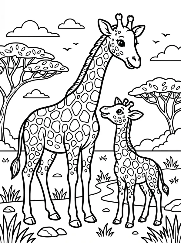 giraffe coloring page
