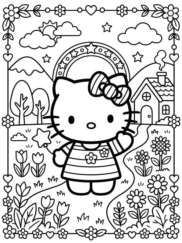 Hello Kitty Coloring Page | Free Printable PDF