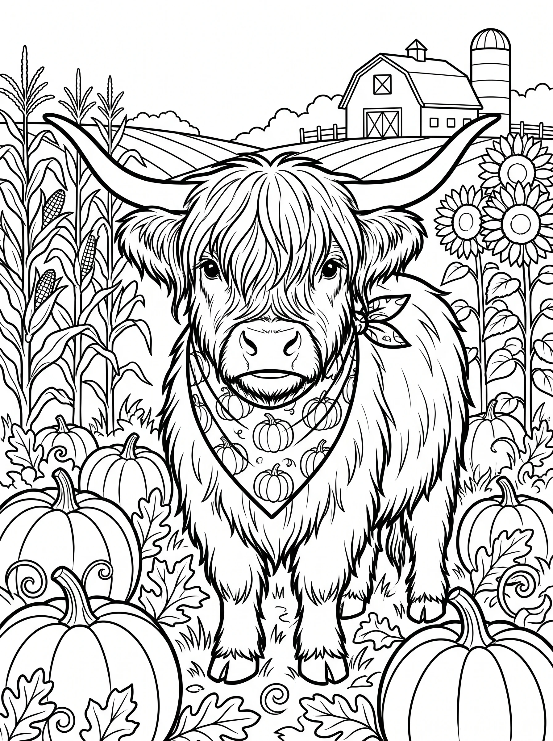 highland cow autumn