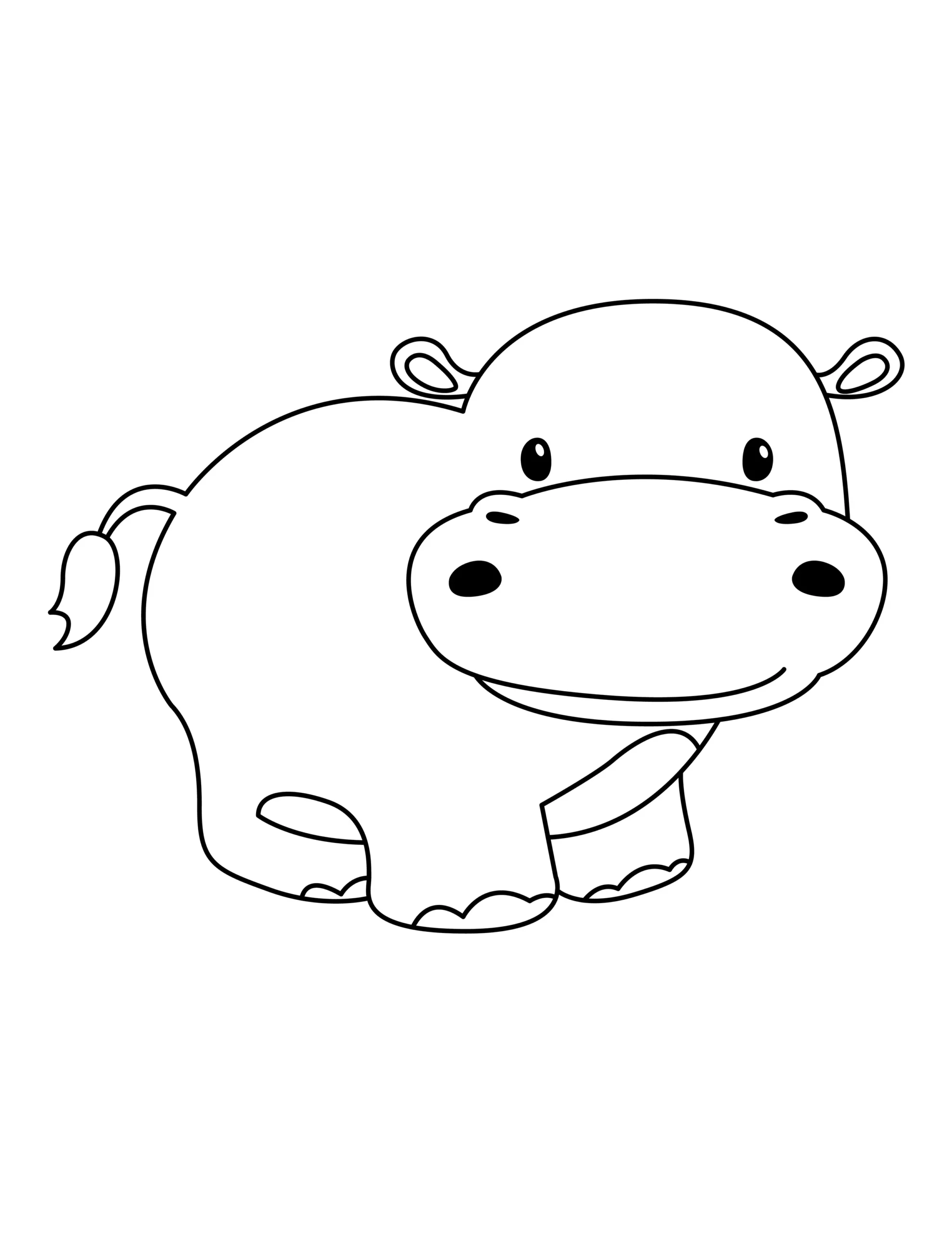 Hippo Coloring Page | Free Printable PDF