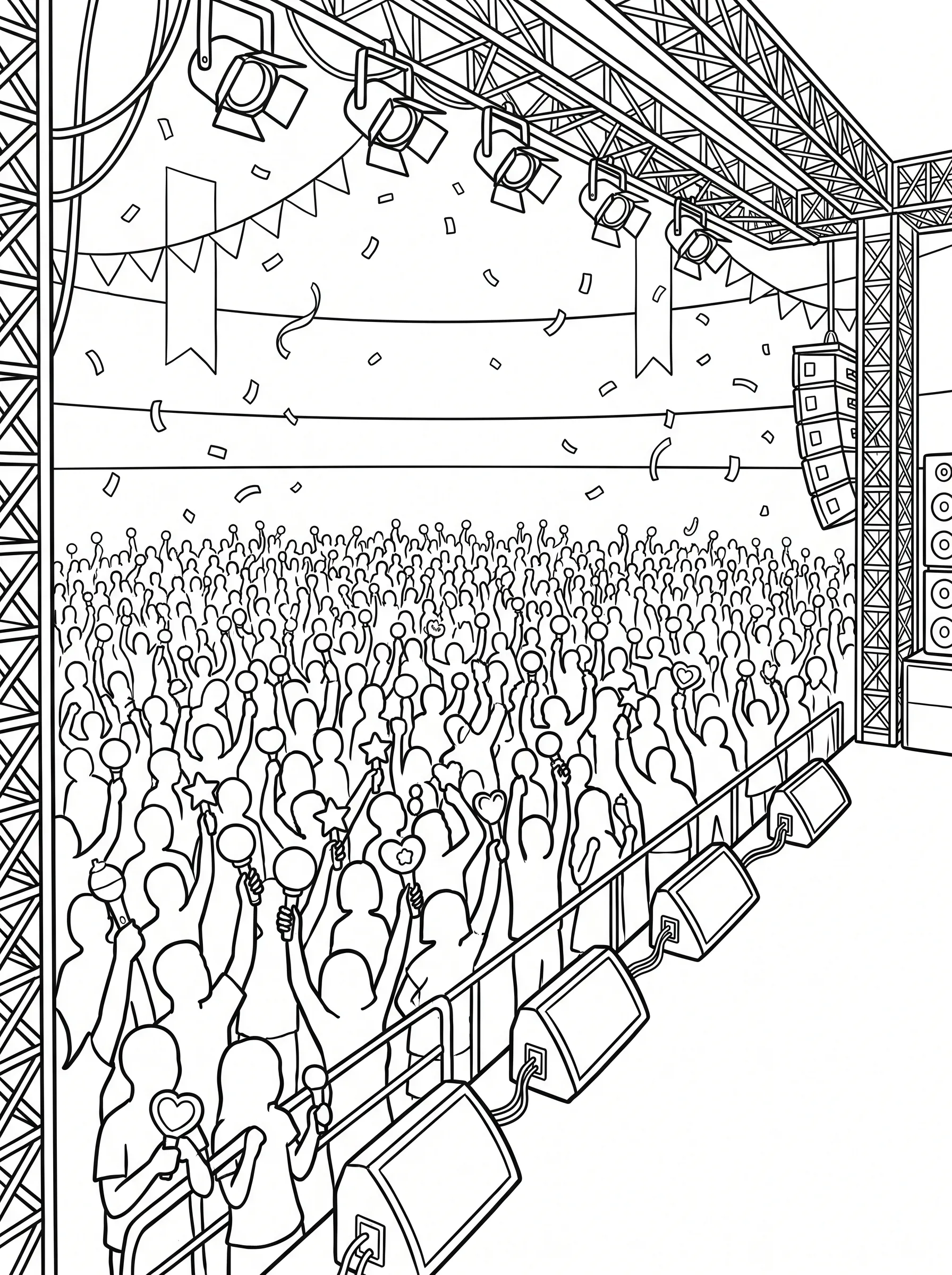Katseye Concert Crowd Coloring Page | Free Printable PDF