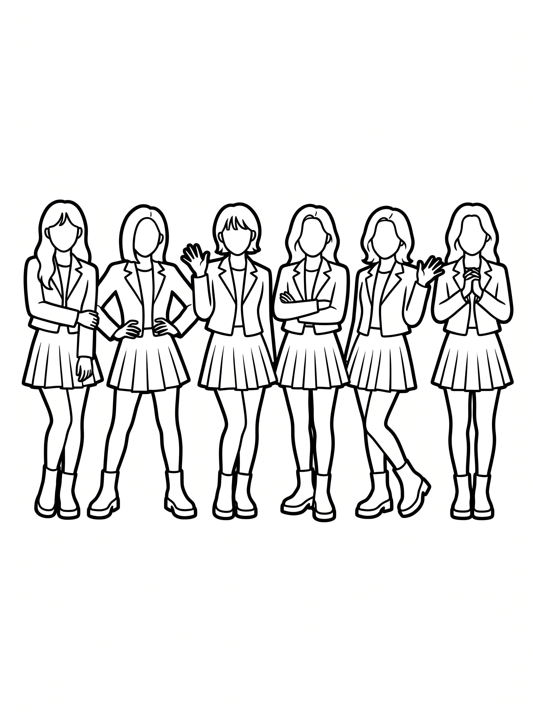 Faceless K-Pop Idols Coloring Page | Free Printable PDF