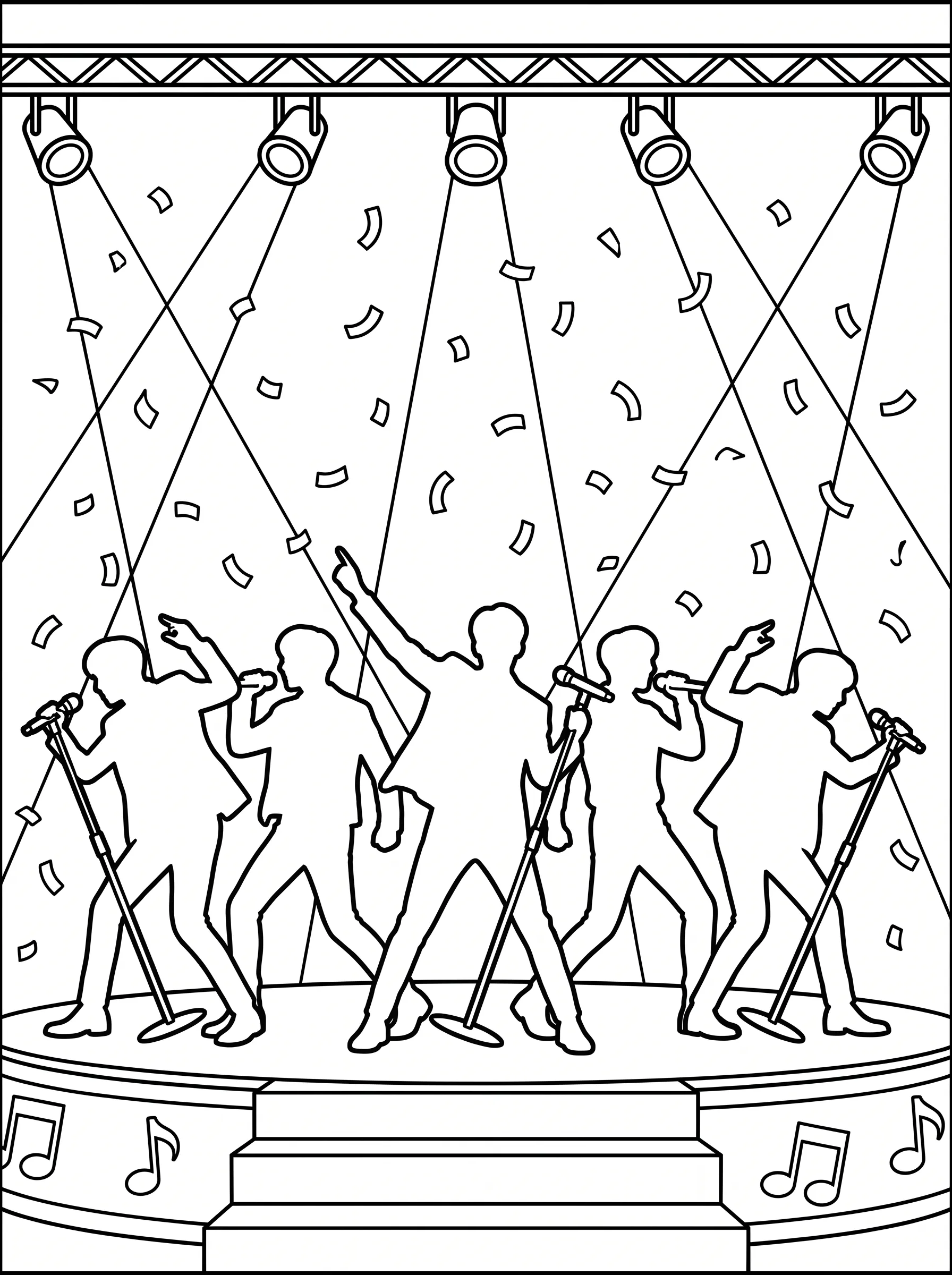 Katseye Group Silhouette Performance 1 Coloring Page | Free Printable PDF