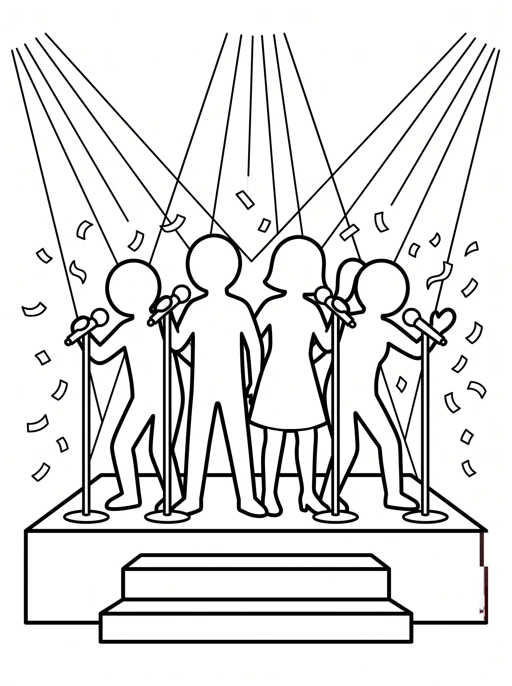 Katseye Group Silhouette Performance 2 Coloring Page | Free Printable PDF
