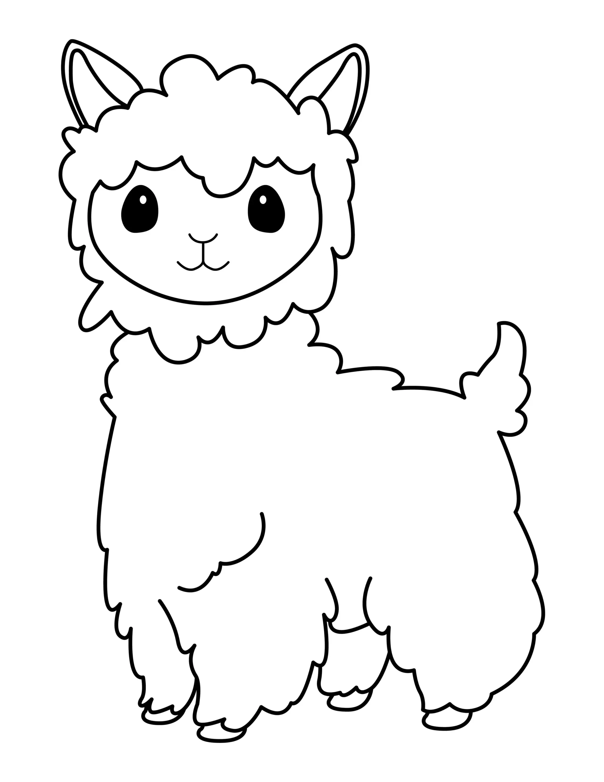 Llama Coloring Page | Free Printable PDF