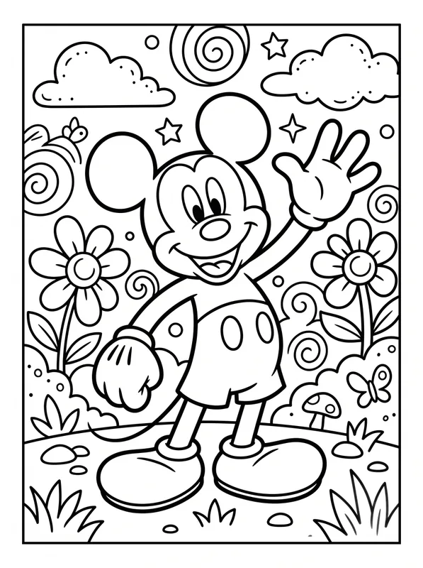 Mickey Mouse Coloring Page | Free Printable PDF
