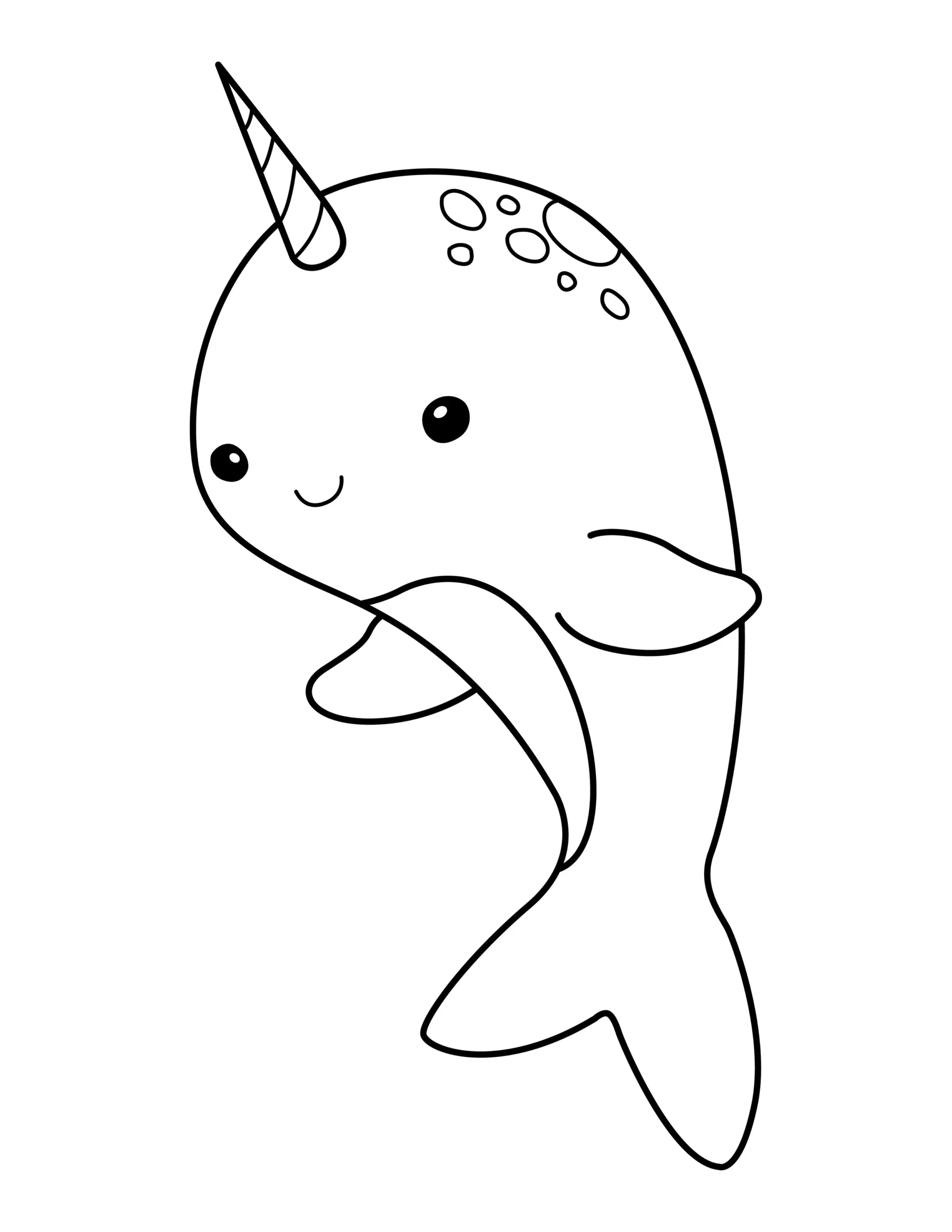 Narwhal Coloring Page | Free Printable PDF