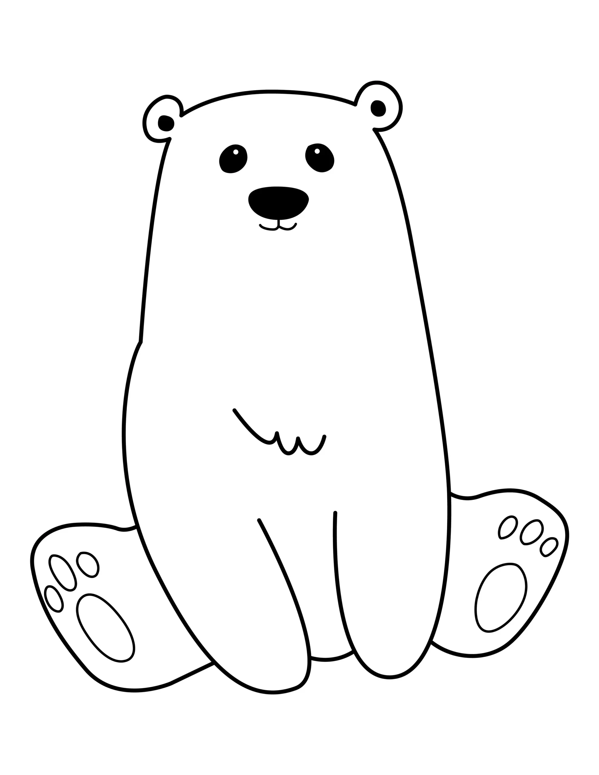 Polar Bear Coloring Page | Free Printable PDF