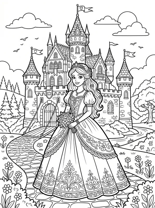 princesse coloring page