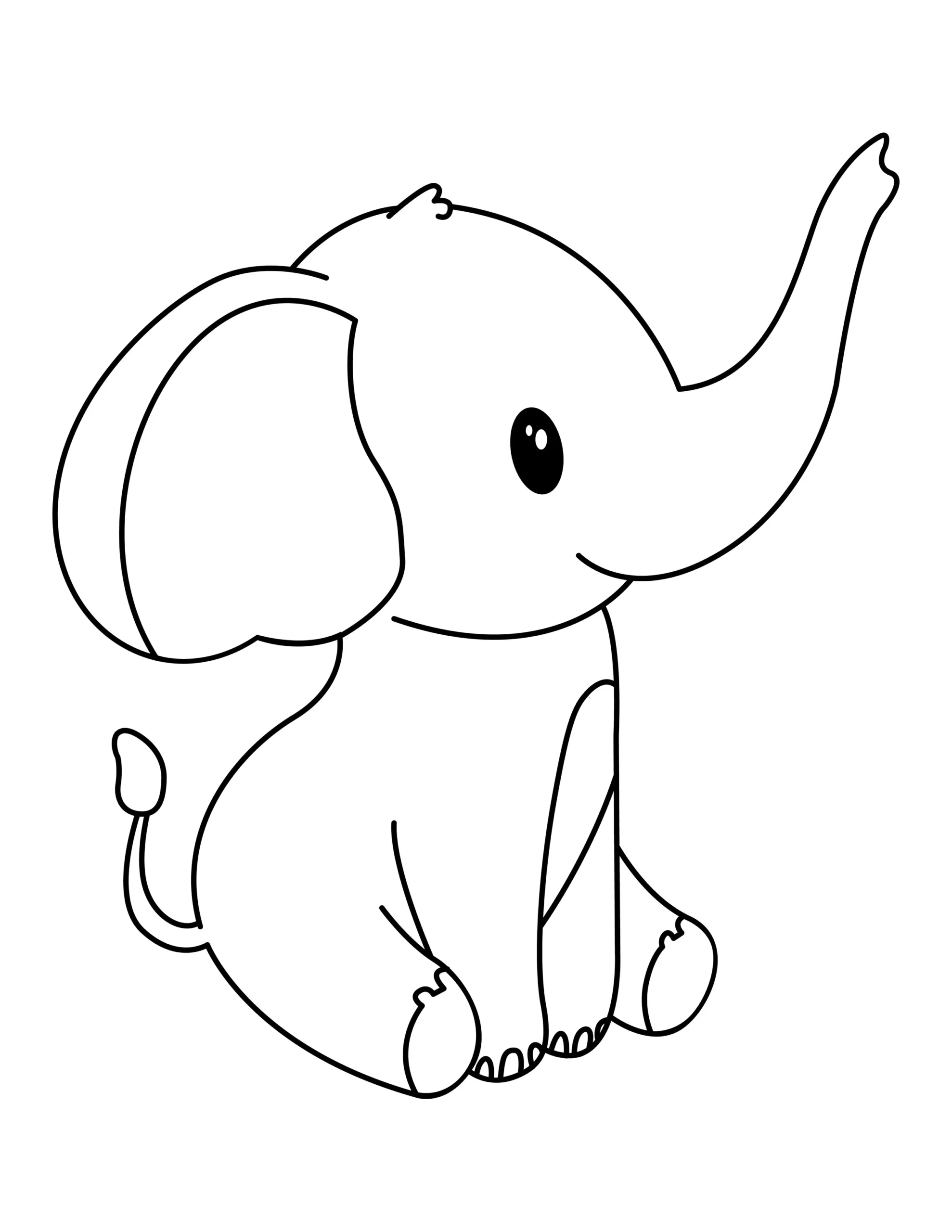 Elephant Coloring Page | Free Printable PDF