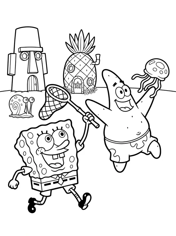 SpongeBob & Friends Coloring Page | Free Printable PDF