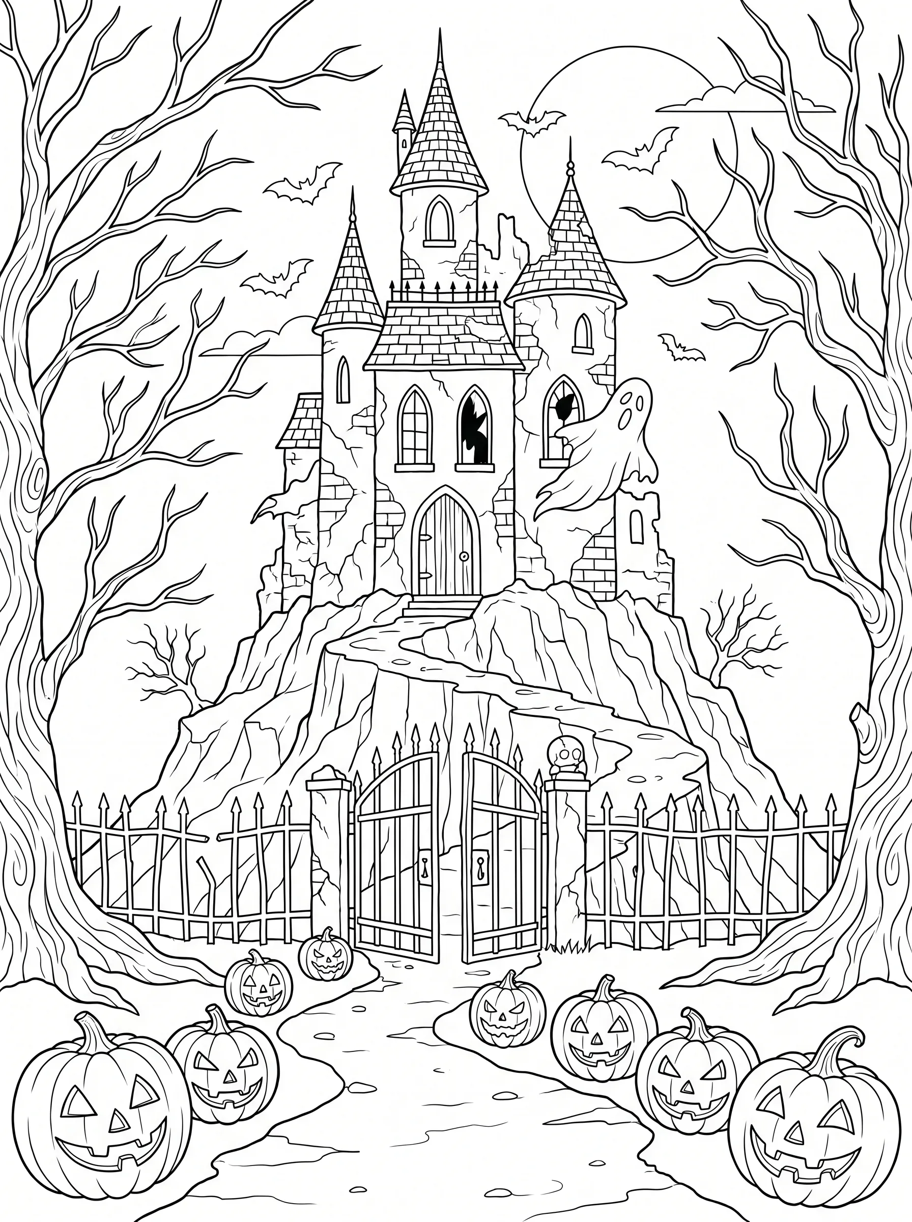 spooky castle halloween