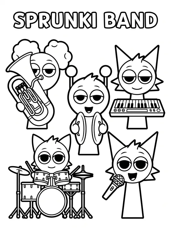 Sprunki Coloring Page | Free Printable PDF