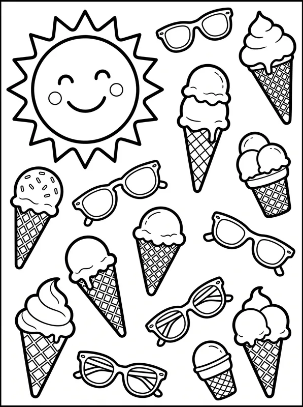 summer coloring page 2