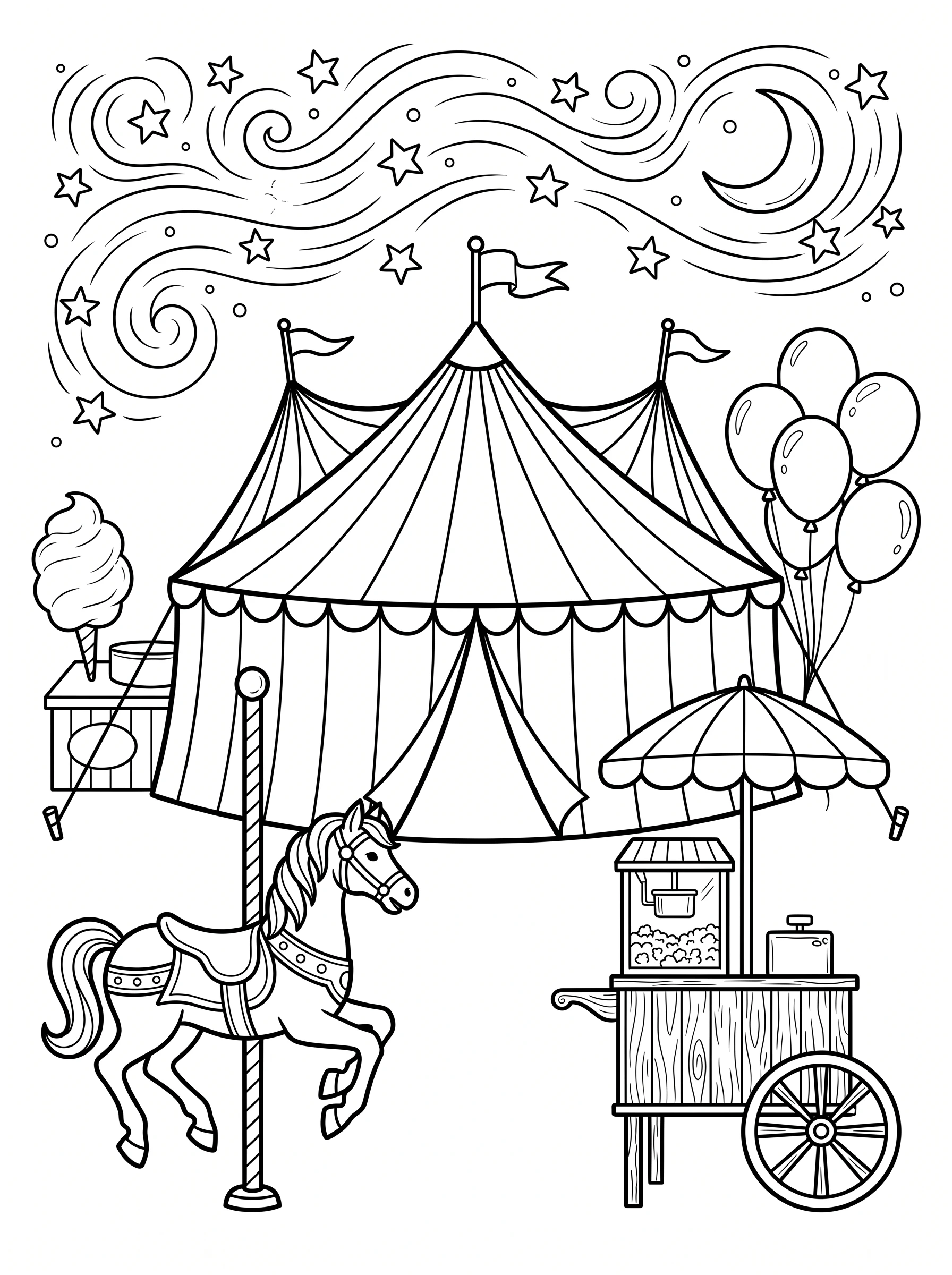 Vintage Circus Coloring Page
