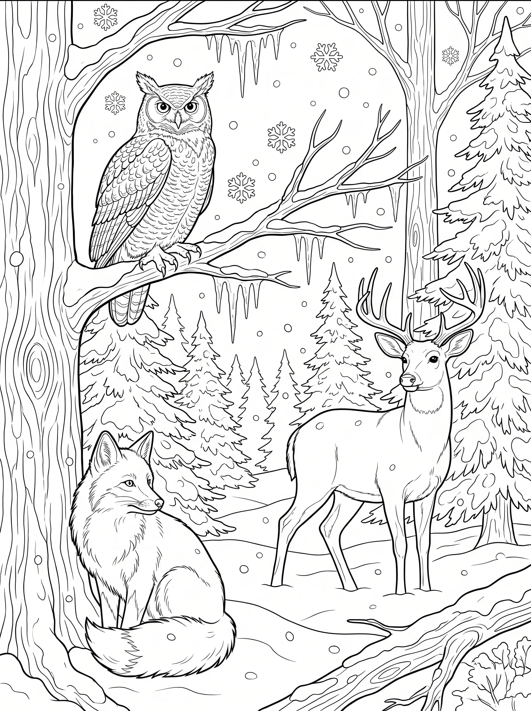 winter woodland animals